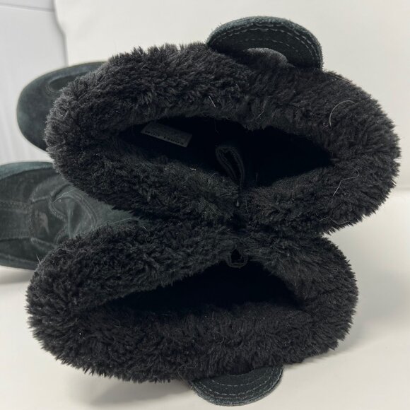 Sorel Waterfall Slip 2 NL1782 Suede Insulated Thinsulate Zip Black Women US 10 - Picture 10 of 12